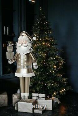 52 inch Illuminated Metal Santa & Presents Indoor/Outdoor Oversized Decor Statue