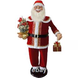 58 Dancing Santa Claus Animatronic with Prelit Tree & Motion-Activated Decor