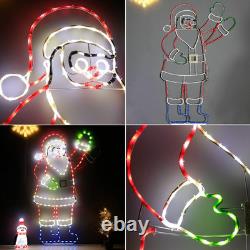 5FT Lighted Waving Santa Claus Animated Christmas Decoration, 273 Leds Neon Ligh