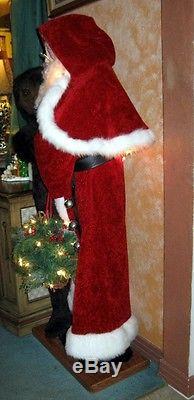 5ft Santa Claus / Father Christmas with Grizzly Bear by Ditz Designs RETIRED