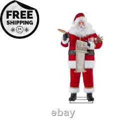 6' ANIMATED LIFE-SIZE SANTA CLAUS WITH WISHLIST Christmas Animatronic