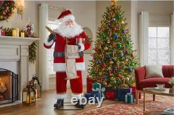 6' ANIMATED LIFE-SIZE SANTA CLAUS WITH WISHLIST Christmas Animatronic