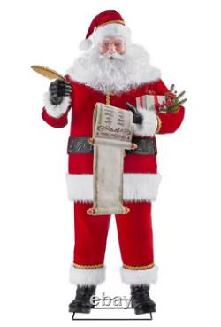 6' ANIMATED LIFE-SIZE SANTA CLAUS WITH WISHLIST Christmas Animatronic