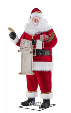 6' ANIMATED LIFE-SIZE SANTA CLAUS WITH WISHLIST Christmas Animatronic