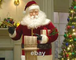 6' ANIMATED LIFE-SIZE SANTA CLAUS WITH WISHLIST Christmas Animatronic FAST SHIP