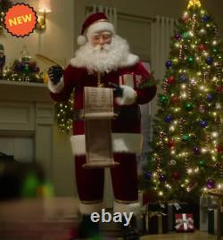 6 FT Animated Realistic Santa Claus Christmas Lifesize Prop Sings and Talks NEW