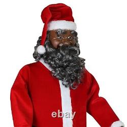 6 Ft LIFE SIZE African American ANIMATED BLACK SANTA CLAUS NEW MUSICAL SINGS