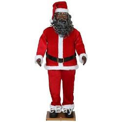 6 Ft LIFE SIZE African American ANIMATED BLACK SANTA CLAUS NEW MUSICAL SINGS