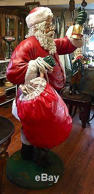 6 Ft. Santa Claus with Cloth Toy Bag Poly-Resin Fiberglass Christmas Statue