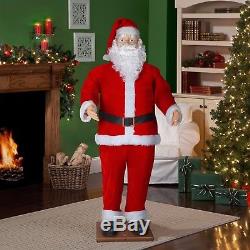 6' Life Size Gemmy Animated Dancing Santa Claus Greets & Sings English & Spanish