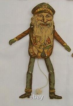 6 Santa Claus jumping jack made by Oehmigke & Riemschneider Germany ca 1870