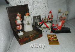 6 Vintage German Christmas Santa Claus Detailed Belsnickel Candy Container