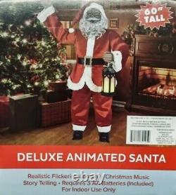 60LIFE SIZE African American ANIMATED BLACK SANTA CLAUS NEW MUSICAL SINGS
