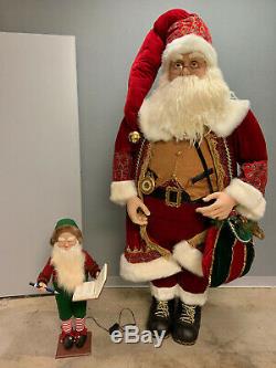 6ft Tall Life Size Santa Claus & Animated Elf Toy Bag Watch BIG Members Mark 07