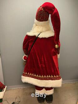 6ft Tall Life Size Santa Claus & Animated Elf Toy Bag Watch BIG Members Mark 07