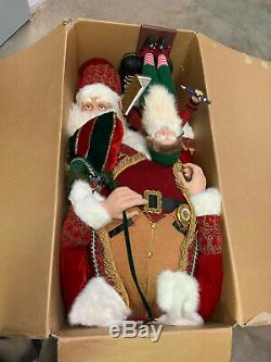 6ft Tall Life Size Santa Claus & Animated Elf Toy Bag Watch BIG Members Mark 07