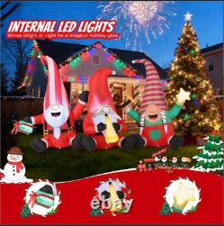 7.55FT Christmas Inflatables Gnomes 2025 NEW LED Outdoor Decoration