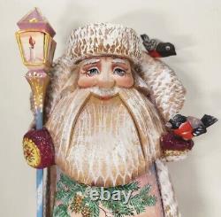7 Santa Claus Christmas Russian Winter Themes Hand Carved Wooden Figure Statue