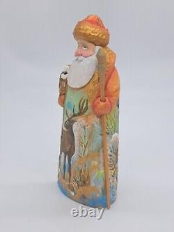 7 Santa Claus and Owl Wooden Handmade and hand painted figurine Christmas decor