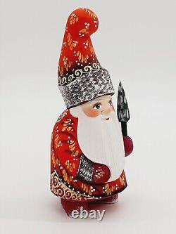 7 Wooden Santa Claus Hand carved and painted figurine for Christmas decor