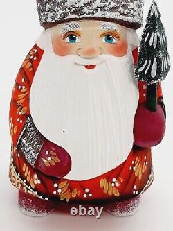 7 Wooden Santa Claus Hand carved and painted figurine for Christmas decor