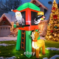 7ft Christmas Inflatable Outdoor Decorations Camouflage Santa Claus Deer Hunter