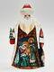 8.5 Wooden Santa Claus Hand Carved Painted Nativity Figurine Christmas Decor