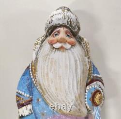 8 Santa Claus Christmas Russian Winter Themes Hand Carved Wooden Figure Statue