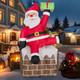 8ft Christmas Inflatables Santa Claus On Chimney Outdoor Decoration 2025 New Led
