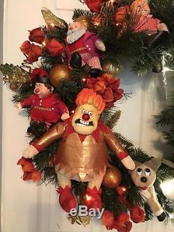 A Year without a Santa Claus Inspired Light-Up Christmas Wreath Heat/Snow Miser