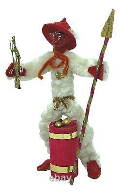 AF16 Antique Austrian Christmas Krampus Chenille Companion Belsnickle Figure
