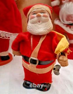 AMAZING VINTAGE CHRISTMAS LOT SANTA CLAUS TOY FIGURES ORNAMENTS FROM 60s