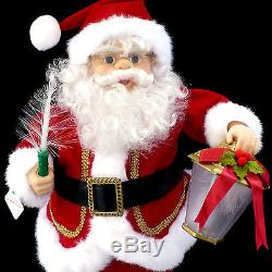 ANIMATED FIBER OPTIC SANTA CLAUS / TELCO MOTIONETTTE with FIBER OPTICS LIGHTS