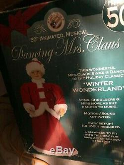ANIMATED LIFE SIZE 5 FT MRS SANTA CLAUS Dancing And Singing Working Gemmy SALE