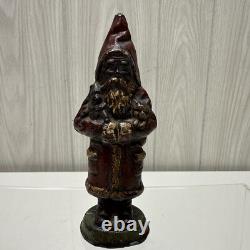 ANTIOUE CAST IRON SANTA CLAUS DOOR STOP FIGURE DATED 1890 5 1/2 Paper weight