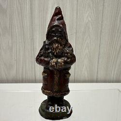 ANTIOUE CAST IRON SANTA CLAUS DOOR STOP FIGURE DATED 1890 5 1/2 Paper weight
