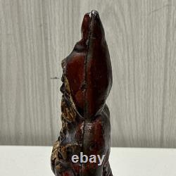 ANTIOUE CAST IRON SANTA CLAUS DOOR STOP FIGURE DATED 1890 5 1/2 Paper weight