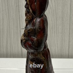 ANTIOUE CAST IRON SANTA CLAUS DOOR STOP FIGURE DATED 1890 5 1/2 Paper weight
