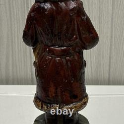 ANTIOUE CAST IRON SANTA CLAUS DOOR STOP FIGURE DATED 1890 5 1/2 Paper weight