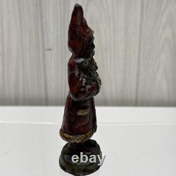 ANTIOUE CAST IRON SANTA CLAUS DOOR STOP FIGURE DATED 1890 5 1/2 Paper weight