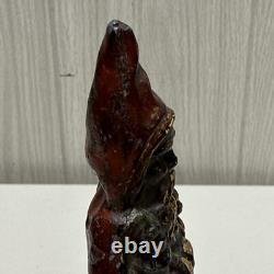 ANTIOUE CAST IRON SANTA CLAUS DOOR STOP FIGURE DATED 1890 5 1/2 Paper weight