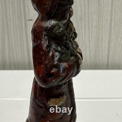 ANTIOUE CAST IRON SANTA CLAUS DOOR STOP FIGURE DATED 1890 5 1/2 Paper weight