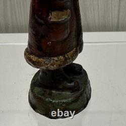 ANTIOUE CAST IRON SANTA CLAUS DOOR STOP FIGURE DATED 1890 5 1/2 Paper weight