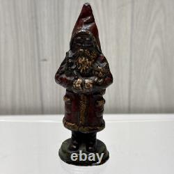 ANTIOUE CAST IRON SANTA CLAUS DOOR STOP FIGURE DATED 1890 5 1/2 Paper weight