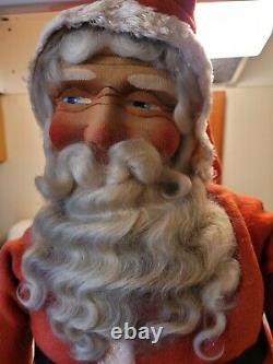 ANTIQUE 23 Standing Face Mask Santa Claus Christmas Doll Figure 1920's