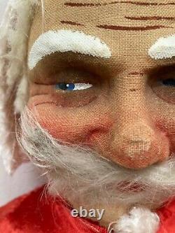 ANTIQUE 25.5 Standing Face Mask Santa Claus Christmas Doll Figure 1920's