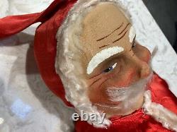ANTIQUE 25.5 Standing Face Mask Santa Claus Christmas Doll Figure 1920's