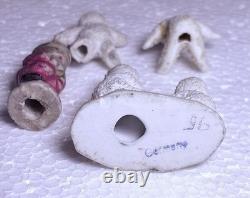 ANTIQUE HERTWIG GERMAN BISQUE SNOW BABY 4 Babies & 1 Santa Claus = 5 Pieces