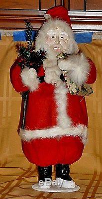 ANTIQUE LARGE 22 STANDING SANTA CLAUS DOLL Circa 1900+/. PRISTINE COND