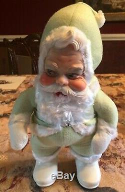 ANTIQUE RUSHTON Santa Claus-Rare MINT GREEN SUIT 18 Tall